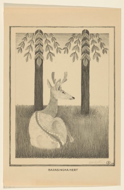 Barasinghahert (オブジェクトの元のタイトル) 作： Samuel Jessurun de Mesquita (signed by artist)