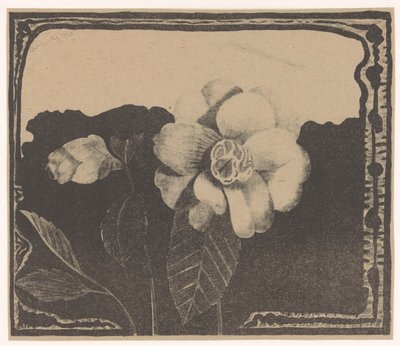 ツバキ、左はつぼみ中の花 作： Samuel Jessurun de Mesquita (signed by artist)