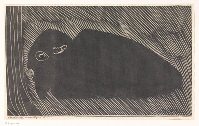 横になっているバイソン 作： Samuel Jessurun de Mesquita (signed by artist)