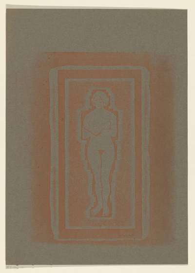 本または石板を手にしたヌード 作： Samuel Jessurun de Mesquita (signed by artist)