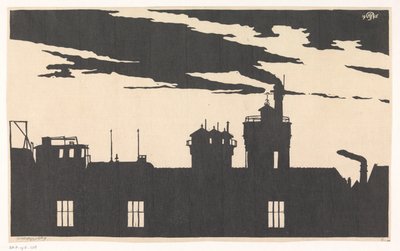 シルエット オーステルガスファブリーク 作： Samuel Jessurun de Mesquita (signed by artist)