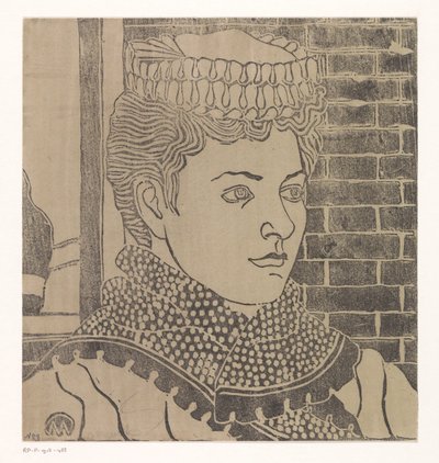 サービスキャップを被った女性 作： Samuel Jessurun de Mesquita (signed by artist)
