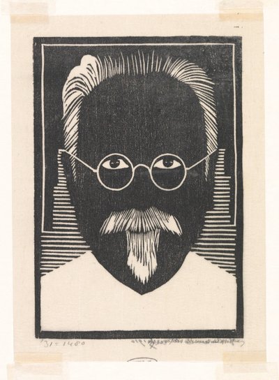 メガネとヒゲの自画像 作： Samuel Jessurun de Mesquita (signed by artist)