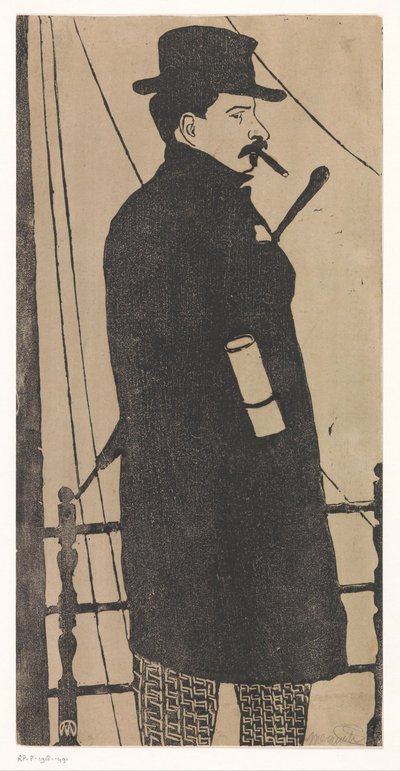 コートと帽子をかぶった自画像 作： Samuel Jessurun de Mesquita (signed by artist)