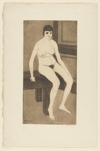 座っているヌード 作： Samuel Jessurun de Mesquita (signed by artist)