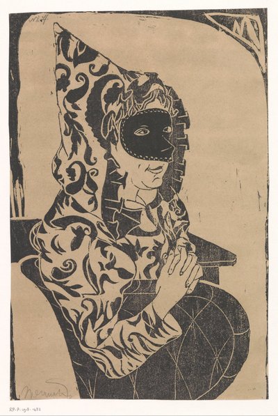 マントを被った仮面の女 作： Samuel Jessurun de Mesquita