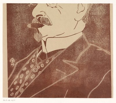 葉巻を持つ見知らぬ男の肖像 作： Samuel Jessurun de Mesquita
