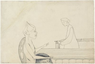 お互いを指差す 2 つの幻想的な人物 作： Samuel Jessurun de Mesquita