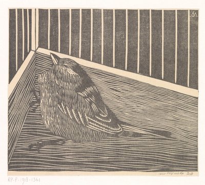 かごの隅にいる鳥 作： Samuel Jessurun de Mesquita