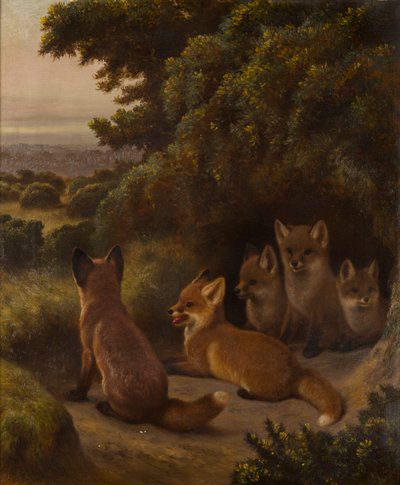 キツネの子のくず、1855-92年頃（キャンバスに油彩） 作： Samuel John Carter