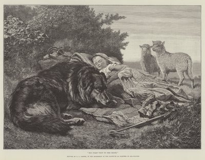 油彩画家協会の展示会での群れへの彼の最初の訪問 作： Samuel John Carter