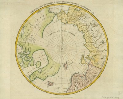 クレメントクラットウェル（1743-1808）による &39;Atlas to Crutwell&39;s Gazetteer&39; from the North Poleround the Countrys 30度の国の地図ロンドン、1799年発行 作： Samuel John Neele