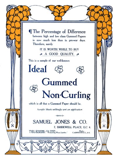 サミュエルジョーンズ＆Co.-理想的なガム状のノンカーリング広告、1919年 作： Samuel Jones