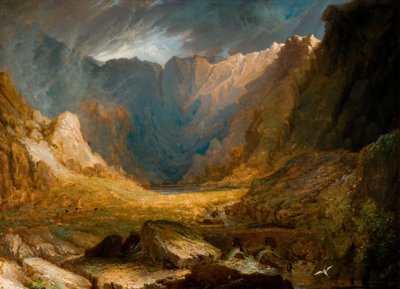 スリン・イドワル、北ウェールズ、1810～1850年。 作： Samuel Lines