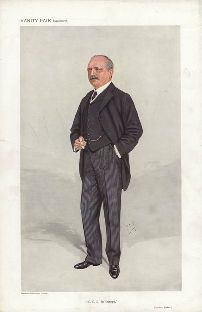 Archer Baker, C P R In Europe, Vanity Fair cartoon (colour litho) 作： Samuel Luke (after) Fildes