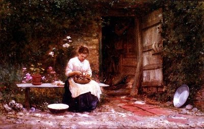 じゃがいもの皮むき 作： Samuel Luke Fildes