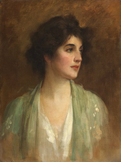 緑のショール 作： Samuel Luke Fildes