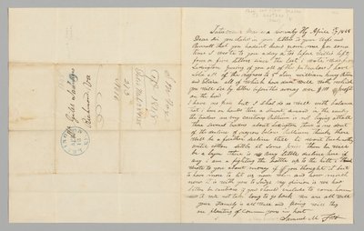 奴隷貿易に関するサミュエル・M・フォックスからジャイルズ・サンダースへの手紙、1848年4月17日。 作： Samuel M. Fox