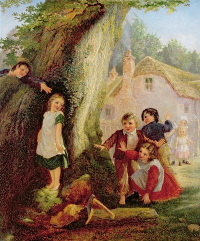 Hide and Seek、1869油彩、キャンバス 作： Samuel McLoy