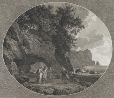テンペスト、第1幕: フェルディナンドとミランダ、1788年。 作： Samuel Middiman