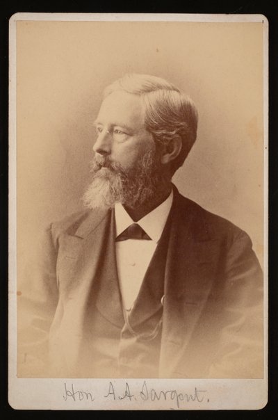 アーロン・オーガスタス・サージェントの肖像、1827～1887年、1876～1880年。 作： Samuel Montague Fassett