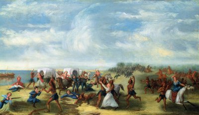 1812年8月15日のディアボーン砦の虐殺 作： Samuel Page