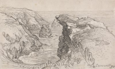コーニッシュ スケッチブックの 1 ページ: コーンウォール 30 作： Samuel Palmer