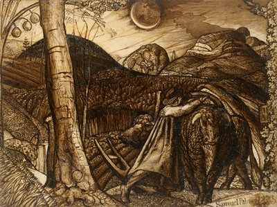素朴な風景、1825 作： Samuel Palmer