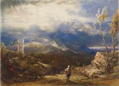 屈辱の谷に降り立つキリスト教徒（「巡礼の歩み」より）1848年 作： Samuel Palmer