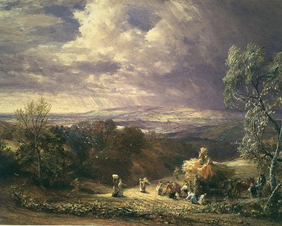 収穫の様子（ガッシュ 作： Samuel Palmer