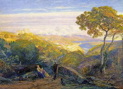 風景（油彩・キャンバス） 作： Samuel Palmer
