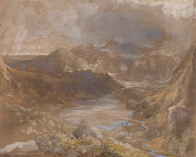 Llwyngwynedd と Llyn-y-dina の一部、Capel Curig と Beddegelert の間、北ウェールズ 作： Samuel Palmer
