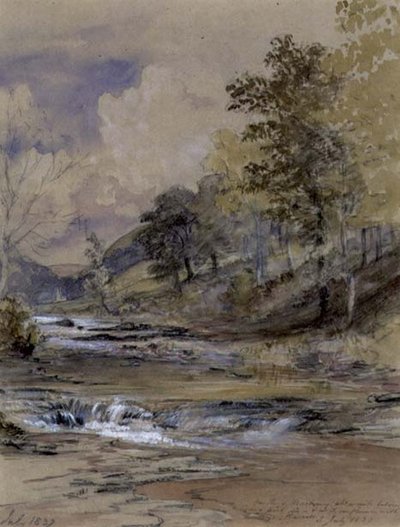 ウェールズ、マッハウィー川にて 作： Samuel Palmer