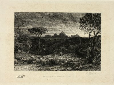 折り目を開ける 作： Samuel Palmer