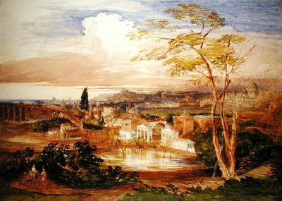 ボルゲーゼ庭園からのローマ 作： Samuel Palmer