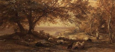 Shady Quiet（水彩画） 作： Samuel Palmer