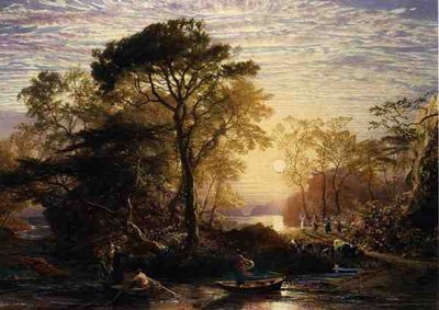 ギュイヨン卿とパーマー（水彩・グワッシュ・紙） 作： Samuel Palmer