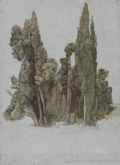 ティヴォリのヴィラ デステの糸杉 作： Samuel Palmer