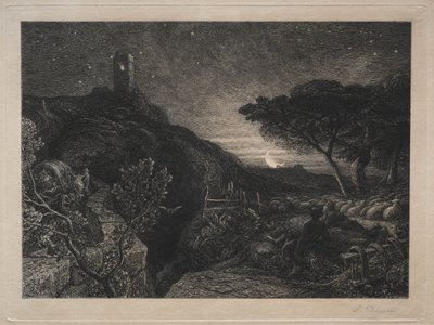 孤独な塔。 作： Samuel Palmer