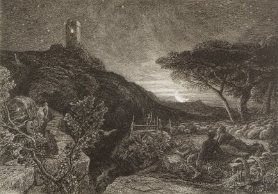 孤独な塔、1879年（エッチング） 作： Samuel Palmer
