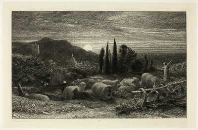昇る月 作： Samuel Palmer