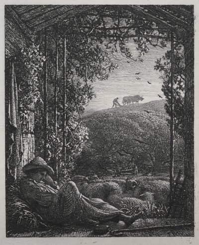 眠る羊飼い 作： Samuel Palmer