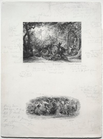 つる、1852年。 作： Samuel Palmer