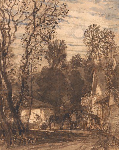 ウェイサイドスミシー（紙に鉛筆と水墨画） 作： Samuel Palmer