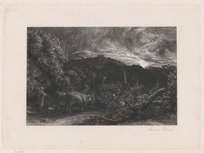 疲れた耕作者 作： Samuel Palmer