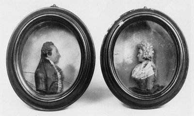 正体不明の男性と女性の肖像画 作： Samuel Percy