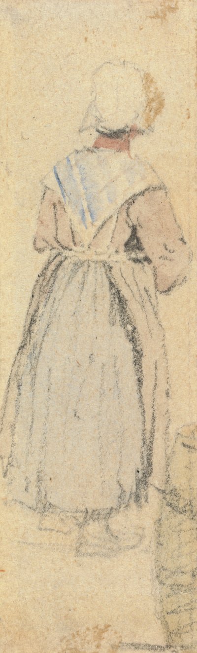 農民の女性、立っている、後ろから見た 作： Samuel Prout