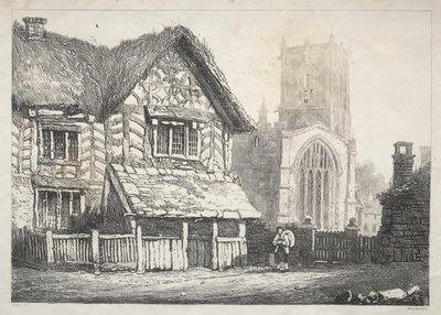 イングランド北部の一連の古代の建物と農村のコテージ：ヘルムズリー、1821年。 作： Samuel Prout