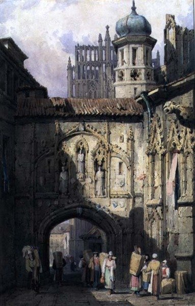ニュルンベルクの景色」1823年頃（紙に水彩） 作： Samuel Prout