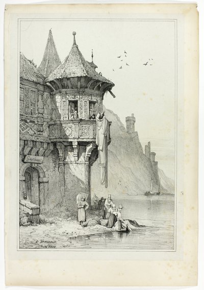 ライン川のブラウバッハにて 作： Samuel Prout